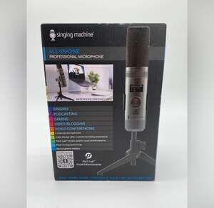 Singing Machine All-in-One Professional Microphone with Stand